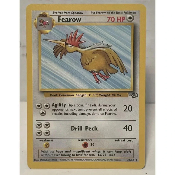 Unlimited Jungle Fearow 36/64 Pokemon Card WOTC Vintage NM - Picture 1 of 12